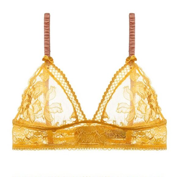 Stella McCartney Naomi Gliding Lace Soft Cup Bra Summer Yellow